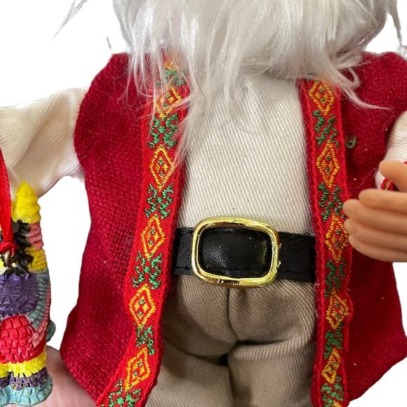 Mexican Santa Figure Piñata Sombrero Hanging Ornament Handcrafted RARE - Picture 12 of 16